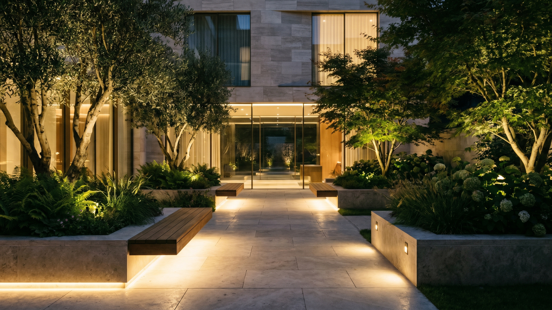 Landscape and night architecture by Anukura Architects